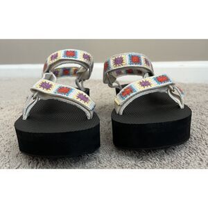 Teva Flatform crochet adjustable platform boho sandal, Women's 8